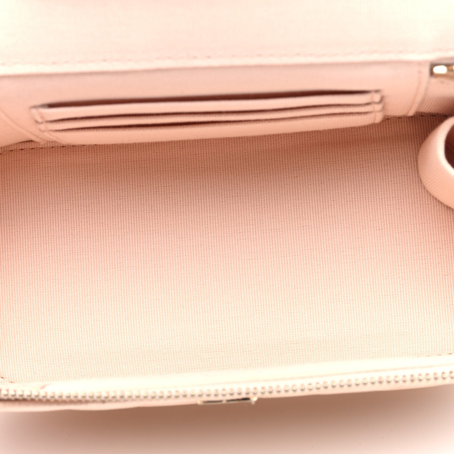 Caviar Quilted Small Vanity Case With Chain Light Beige