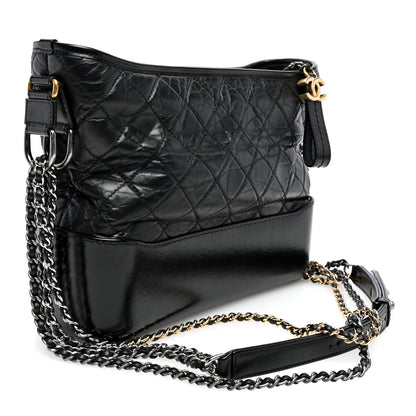 Chanel Aged Calfskin Quilted Medium Gabrielle Hobo Black 3 of 10