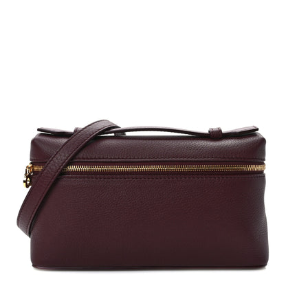 Loro Piana Grained Calfskin L19 Extra Pocket Pouch Azuki Beans 1 of 8