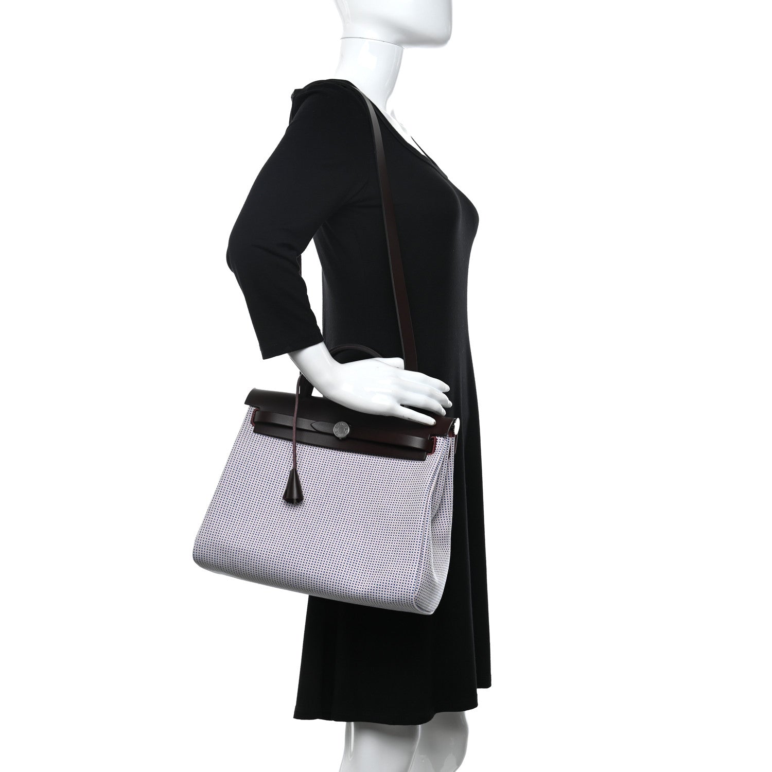 Hermes Criss Viking Vache Hunter Herbag Zip Retourne 31 PM Ecru Mauve Bleu Billard Rouge Sellier 2 of 12