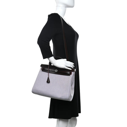 Hermes Criss Viking Vache Hunter Herbag Zip Retourne 31 PM Ecru Mauve Bleu Billard Rouge Sellier 2 of 12