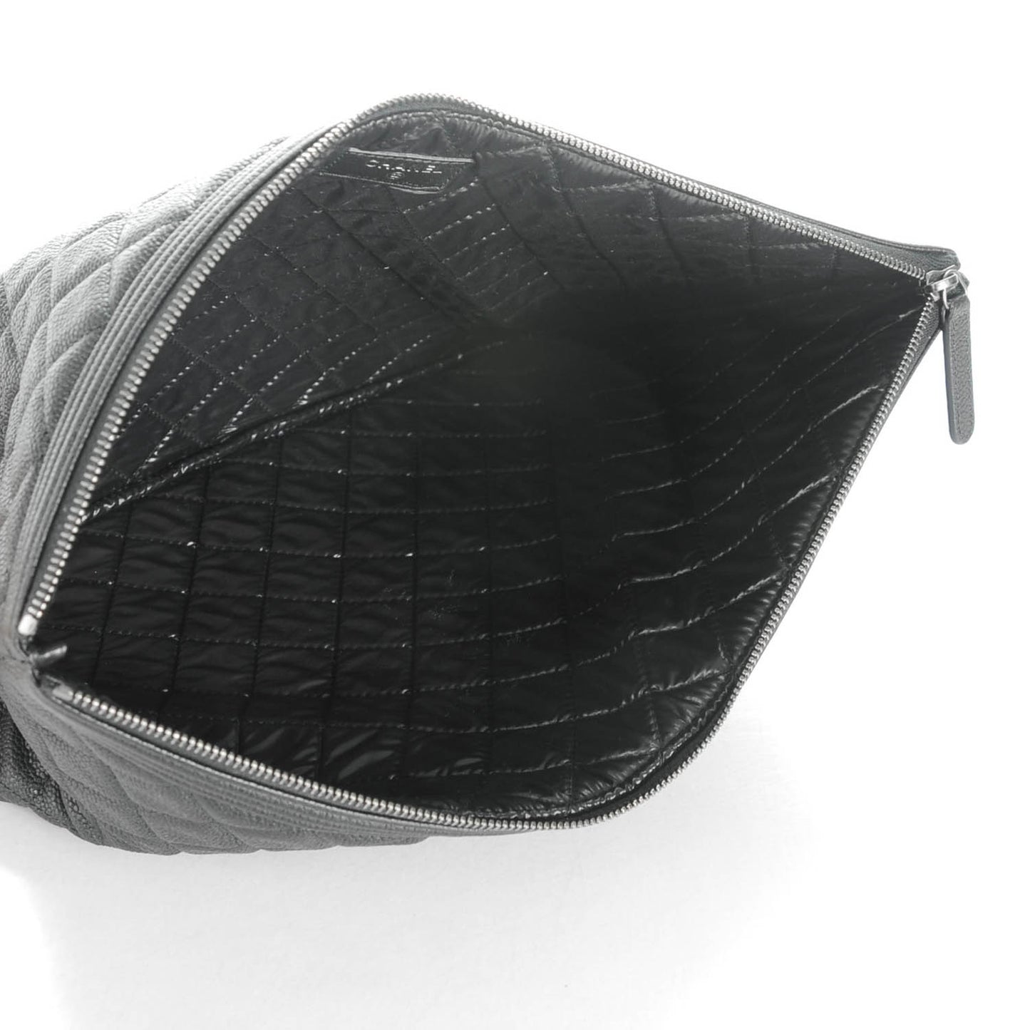 Caviar Quilted Large Boy Cosmetic Case Black