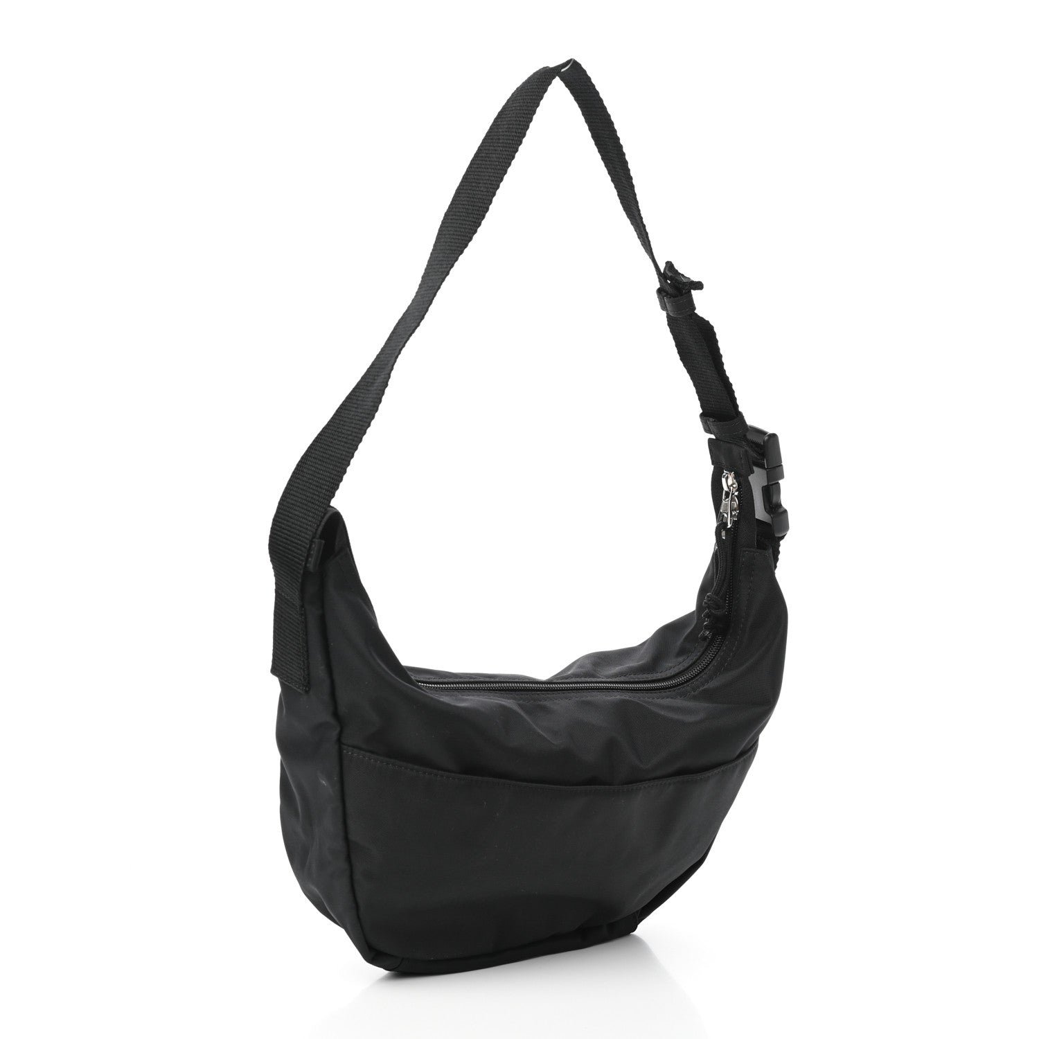 Balenciaga Recycled Sport Nylon Logo Embroidered Large Wheel Sling Bag Black White 3 of 9