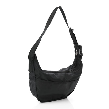 Balenciaga Recycled Sport Nylon Logo Embroidered Large Wheel Sling Bag Black White 3 of 9