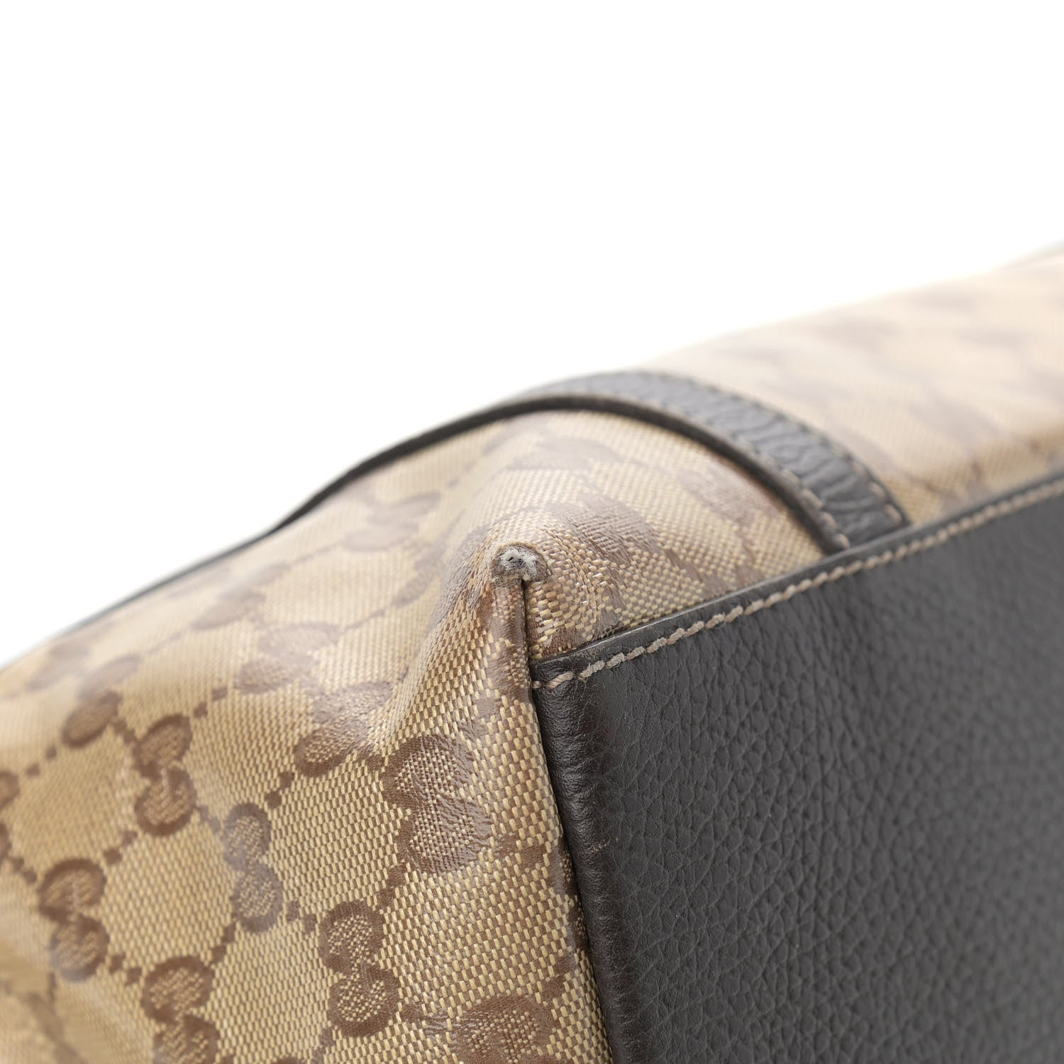 Gucci Crystal Monogram Medium GG Charm Dome Satchel Dark Brown 9 of 13