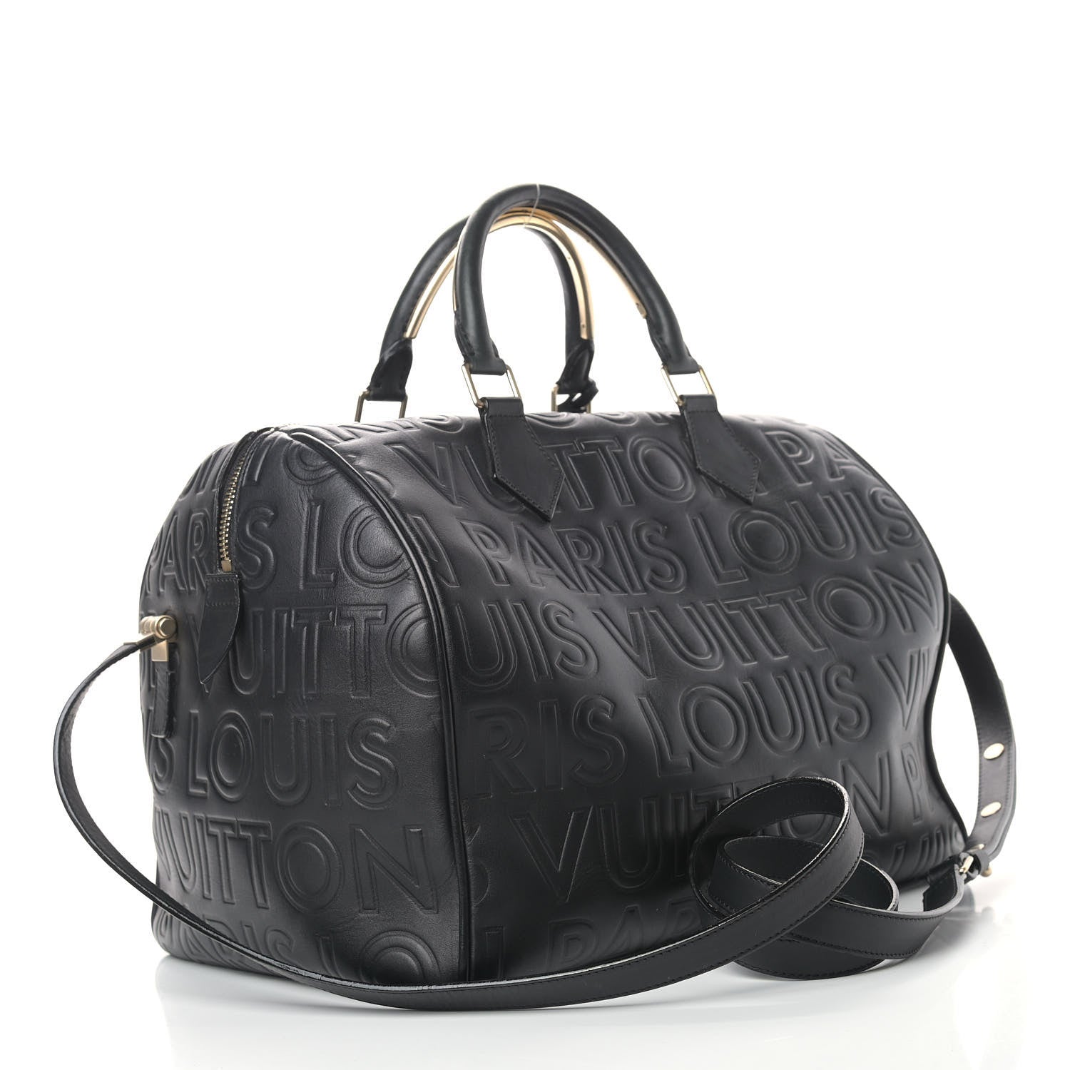 Louis Vuitton Calfskin Embossed Speedy Cube 30 Black 2 of 12