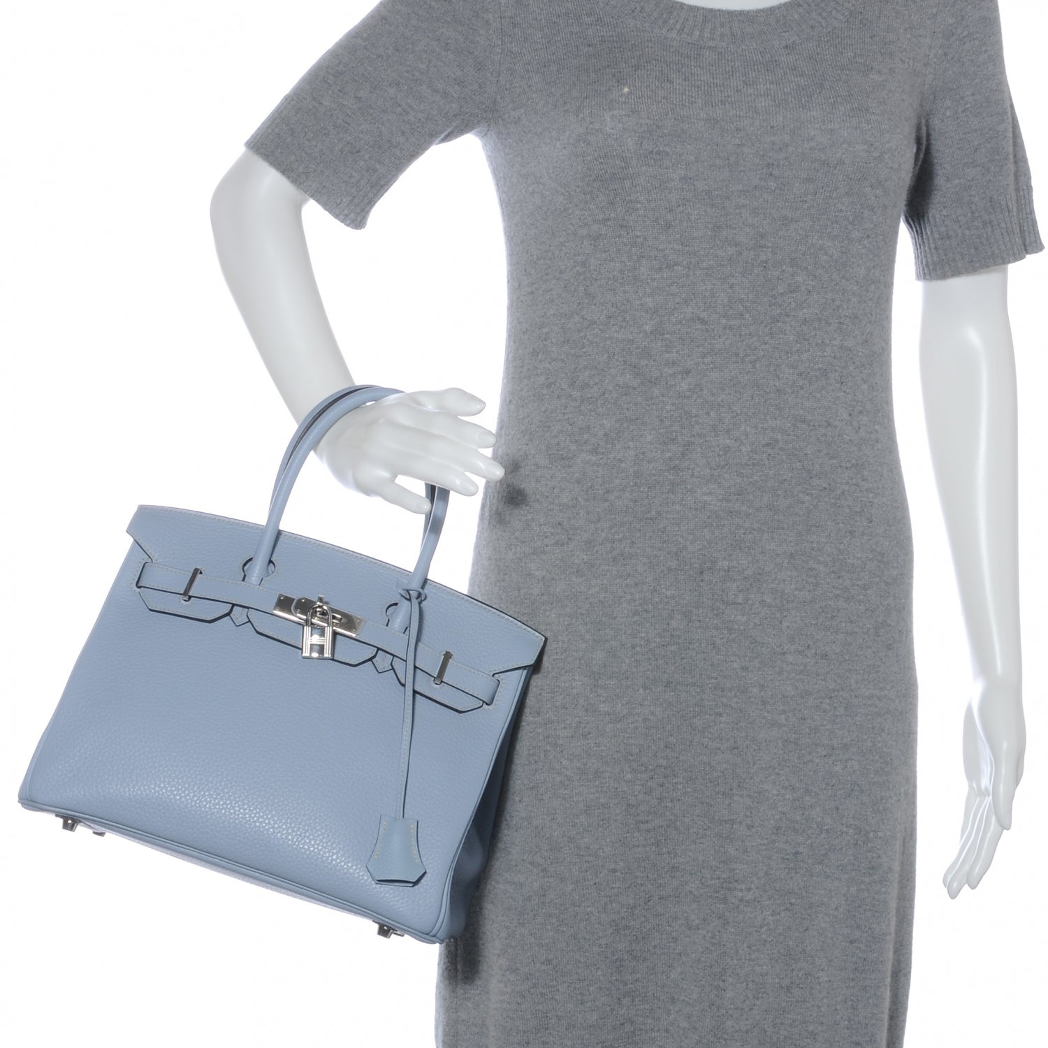 Hermes Togo Birkin 30 Bleu Lin 2 of 10