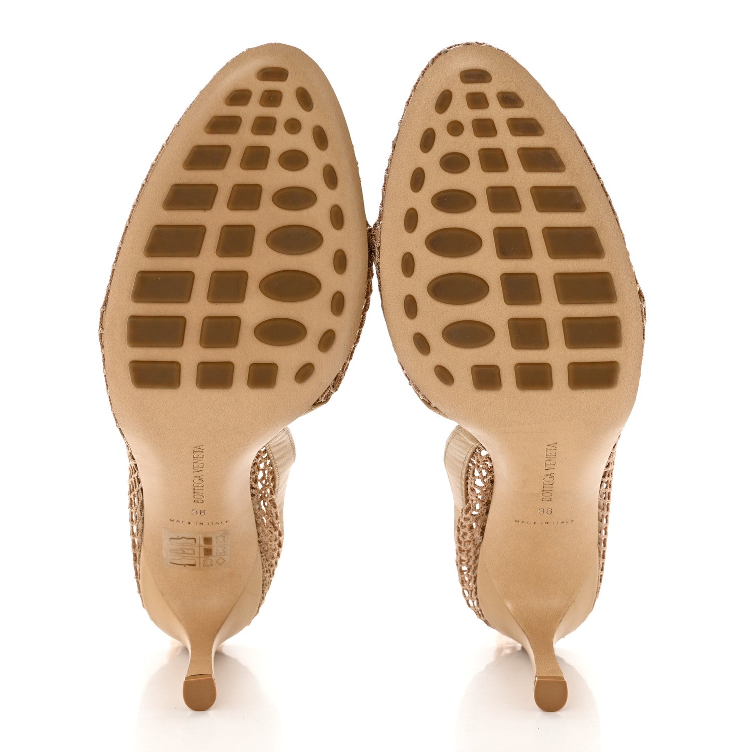 Bottega Veneta Mesh Nappa Chunky Chain Sandals 38 Beige Pony 5 of 8