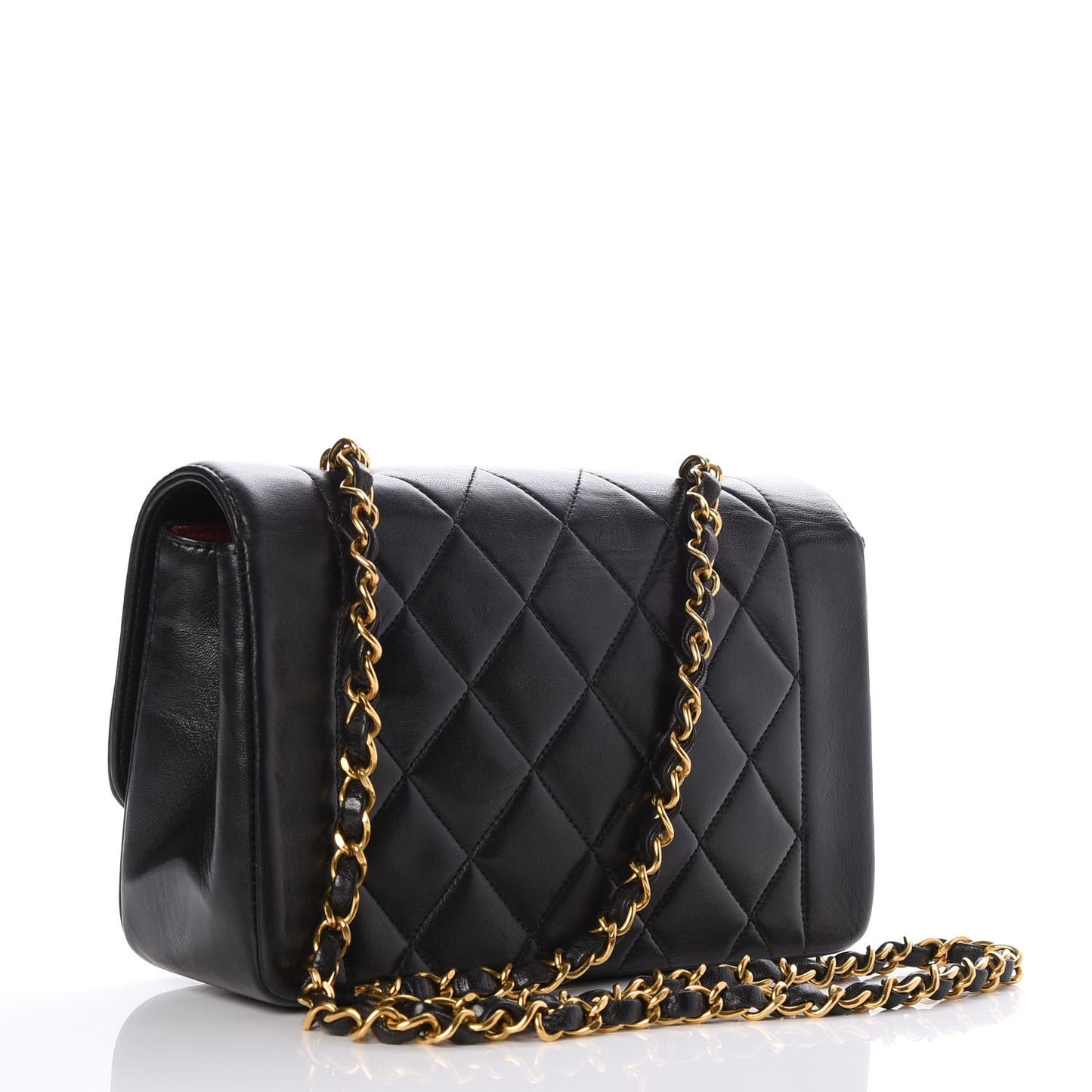 Lambskin Quilted Small Single Flap Black