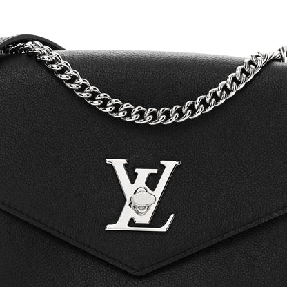 Louis Vuitton Soft Calfskin Mylockme Chain Bag BB Black 5 of 11