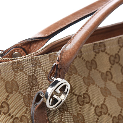 Gucci Monogram Old Libeccio Medium Miss GG Top Handle Bag Beige Ebony Light Brown 12 of 13