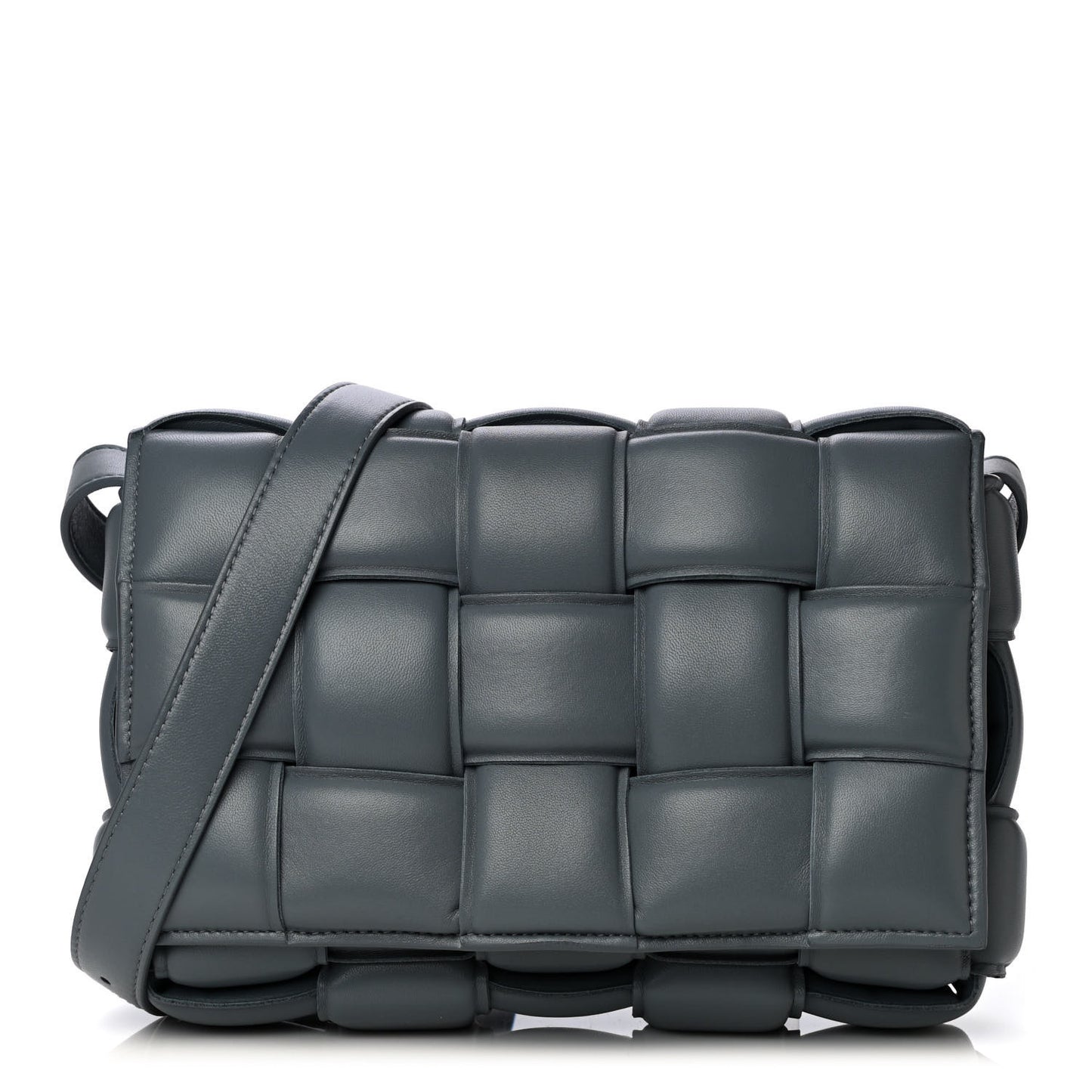 Nappa Maxi Intreccio Padded Cassette Crossbody Bag Thunder