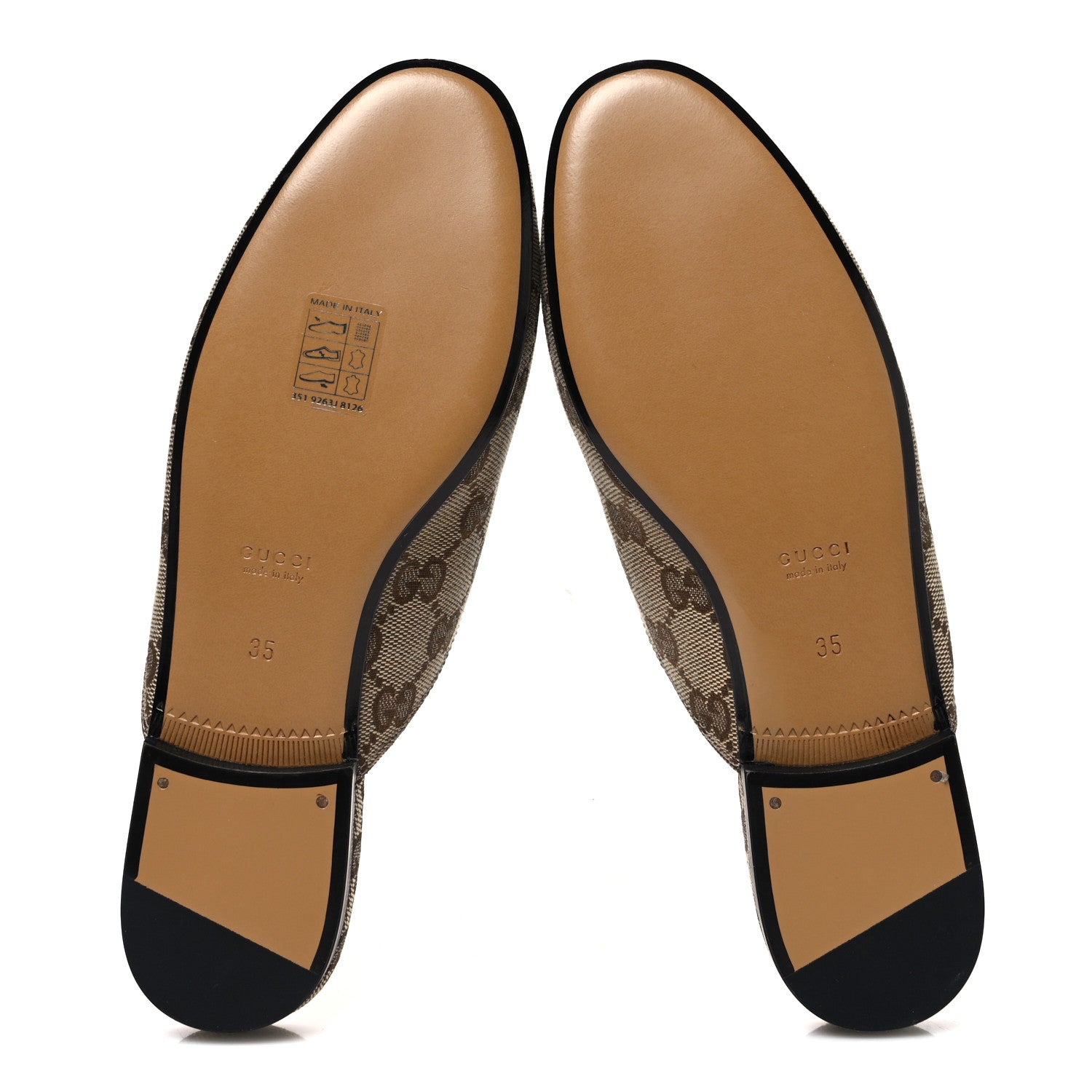 Gucci Canvas GG Monogram Horsebit Womens Princetown Slippers 35 Beige Ebony New Acero 7 of 10