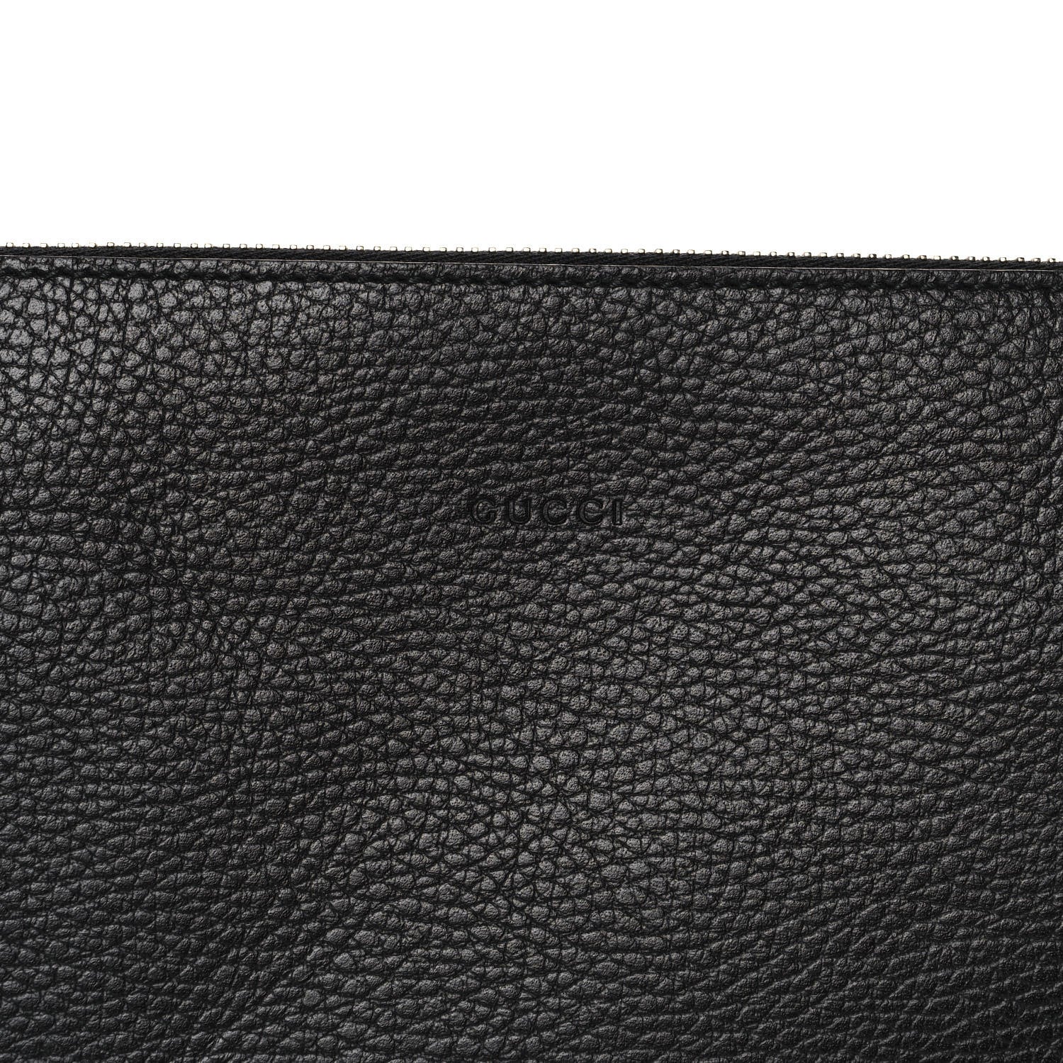Gucci Pebbled Calfskin Large Bamboo Clutch Black 10 of 10
