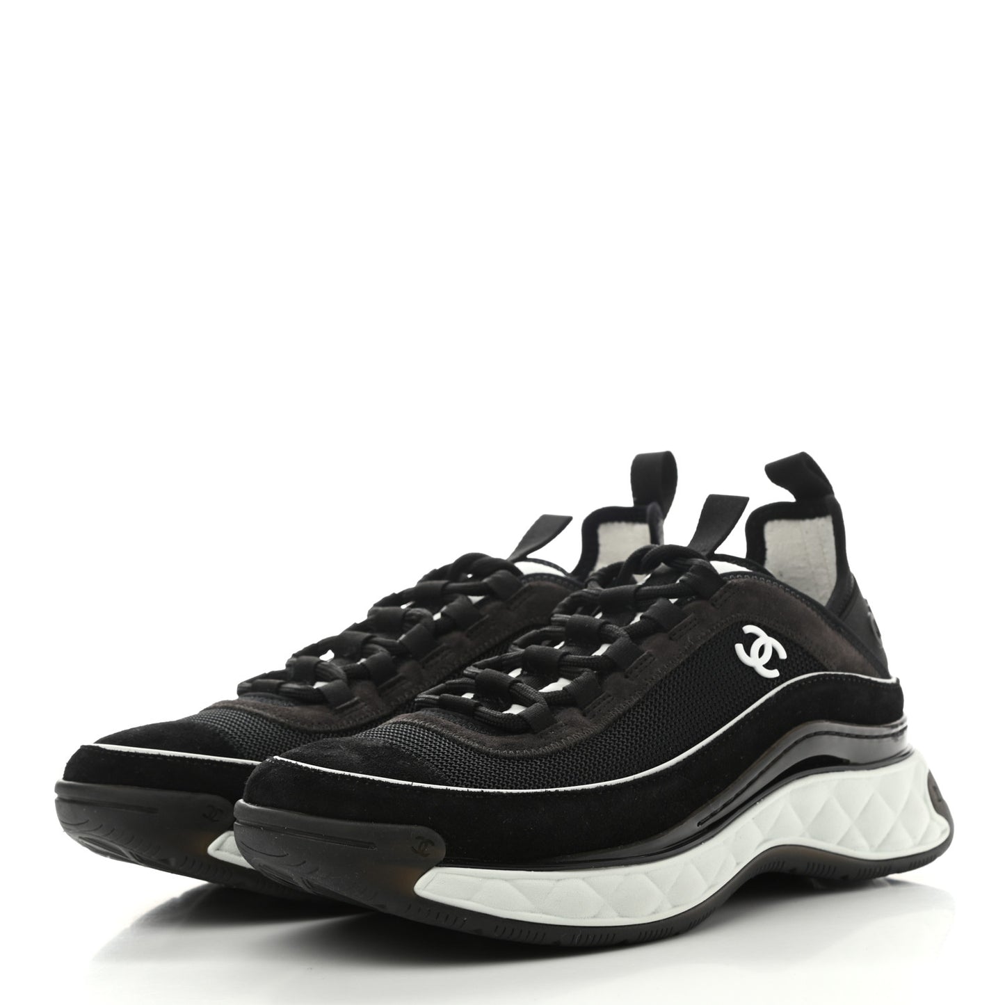 Fabric Suede CC Sneakers 38.5 Black Dark Grey