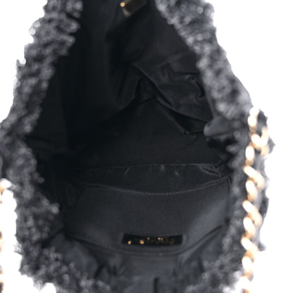 Chanel Denim Quilted Mood Bucket With Chain Black Multicolor 4 of 8