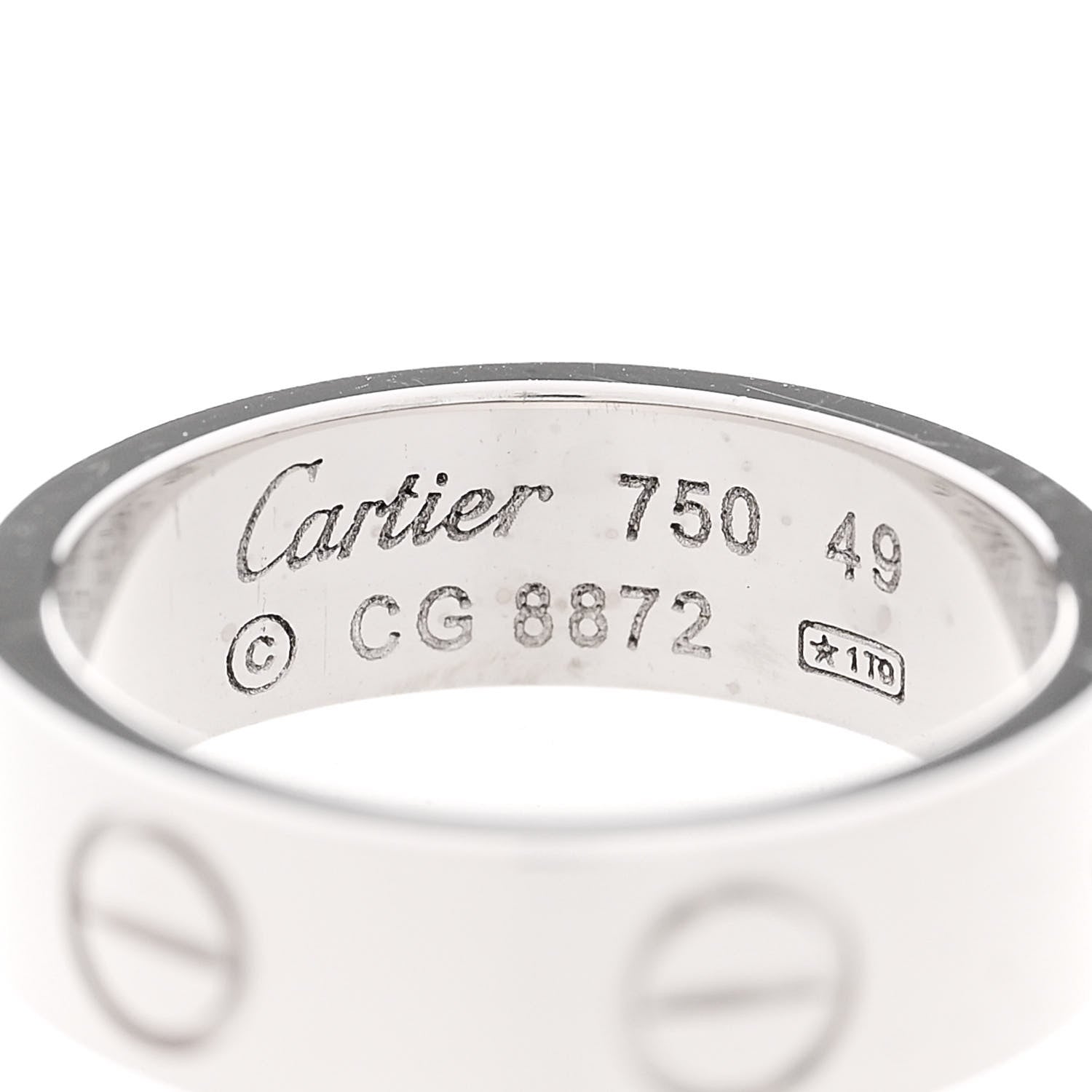 Cartier 18K White Gold 5.5mm LOVE Ring 49 5 4 of 4