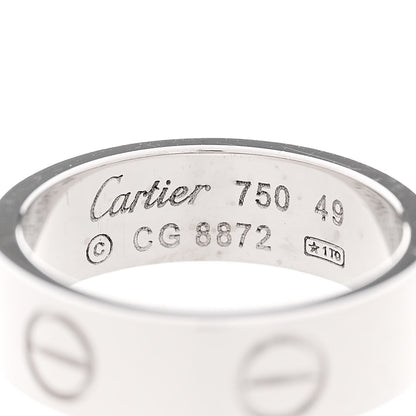 Cartier 18K White Gold 5.5mm LOVE Ring 49 5 4 of 4