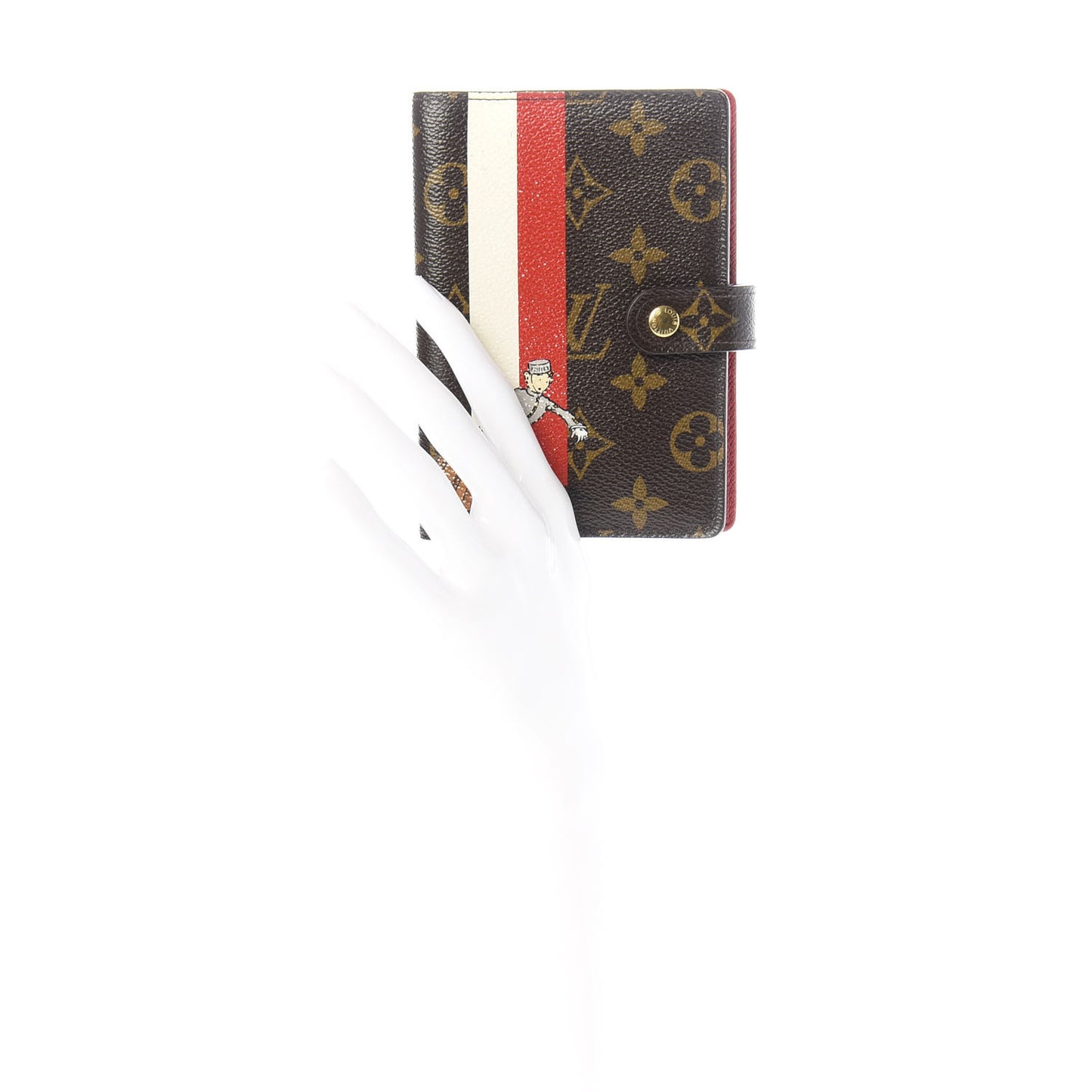 Monogram Groom Small Ring Agenda Cover Red