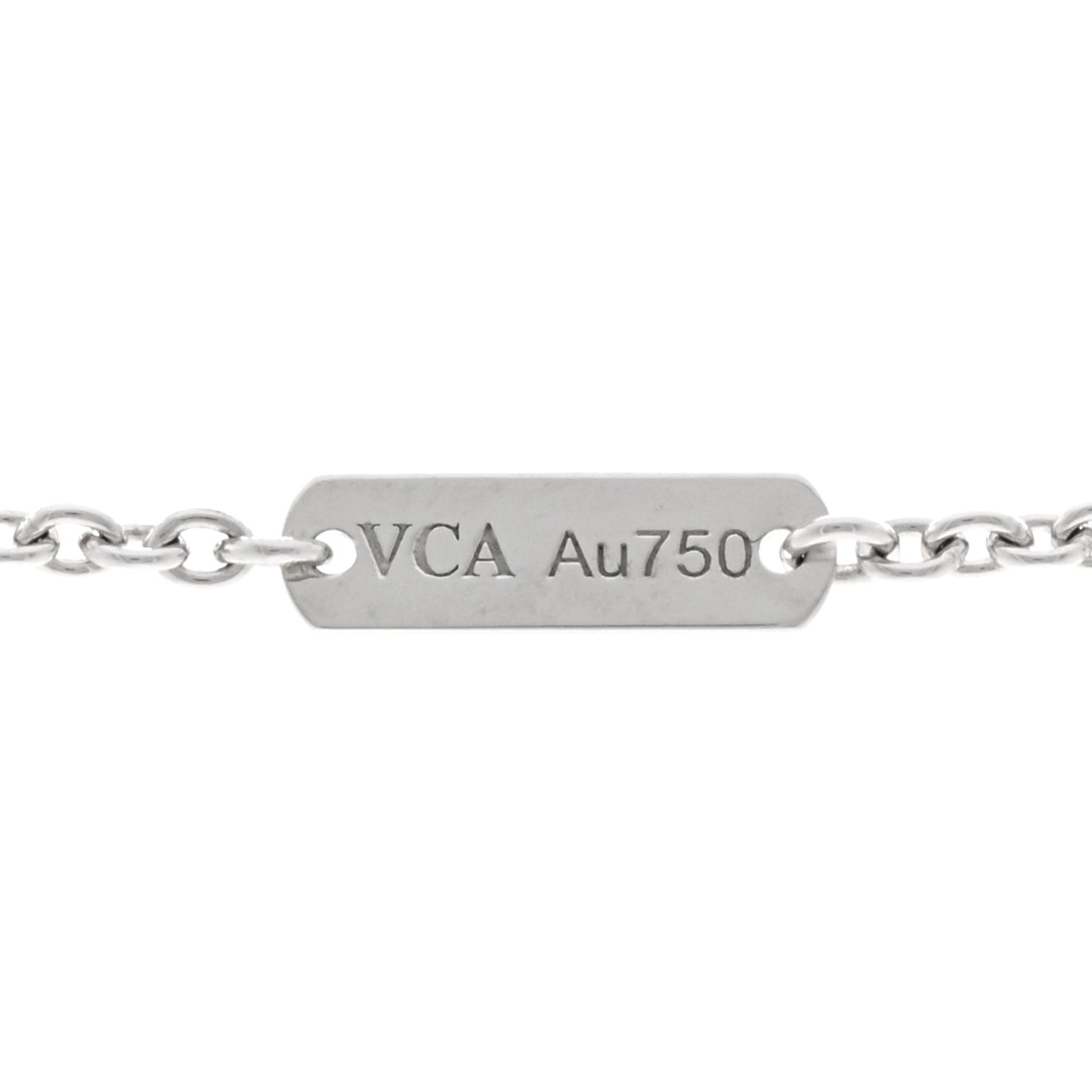 18K White Gold Diamond Pure Alhambra Pendant Necklace