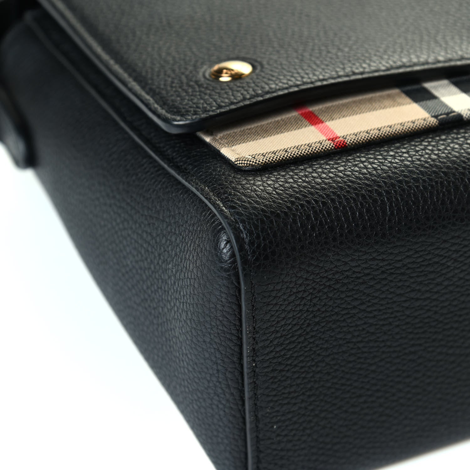 Burberry Grainy Calfskin Vintage Check Note Crossbody Bag Black 5 of 6