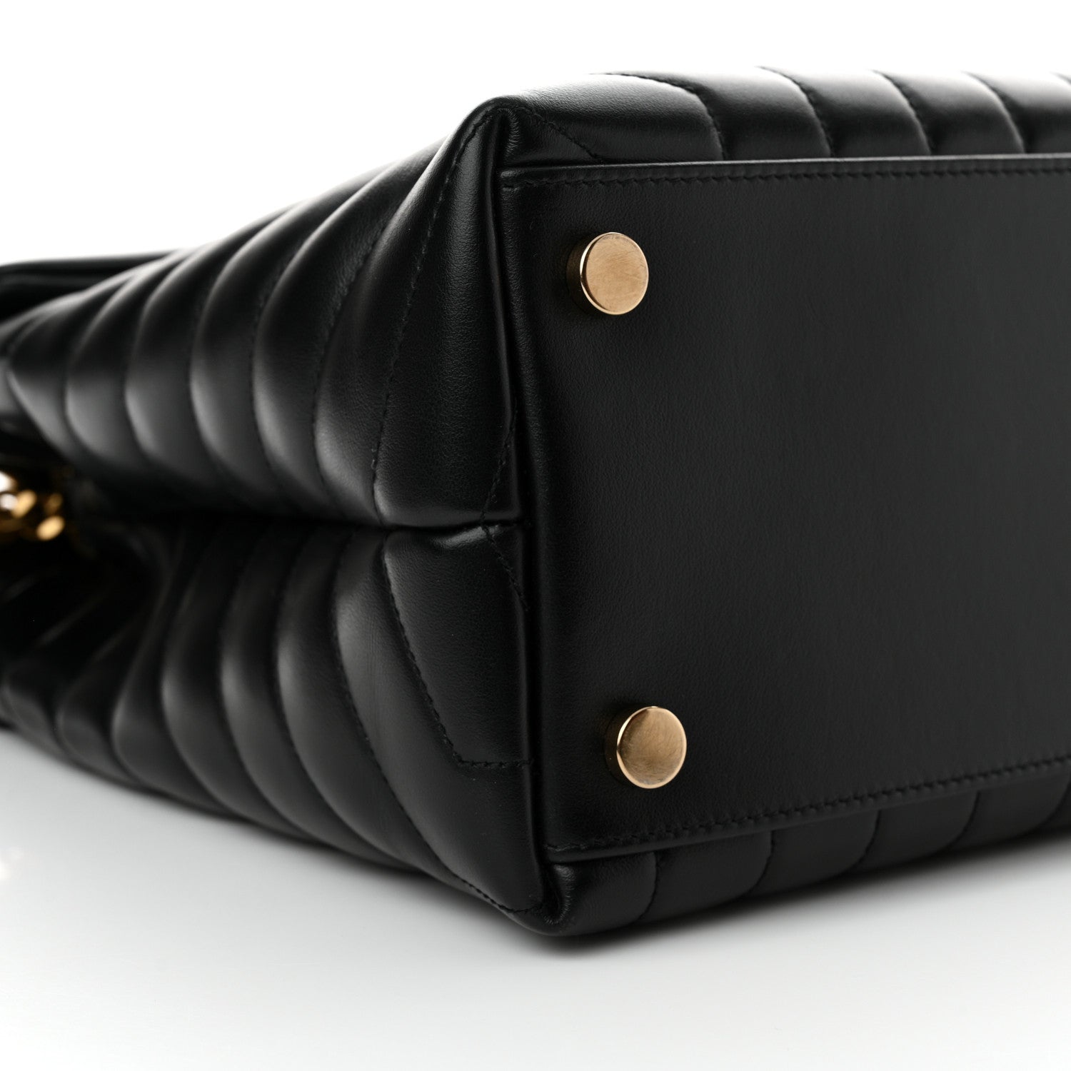 Saint Laurent Calfskin Y Quilted Monogram Large Loulou Chain Satchel Black 9 of 11