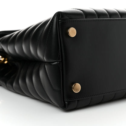 Saint Laurent Calfskin Y Quilted Monogram Large Loulou Chain Satchel Black 9 of 11