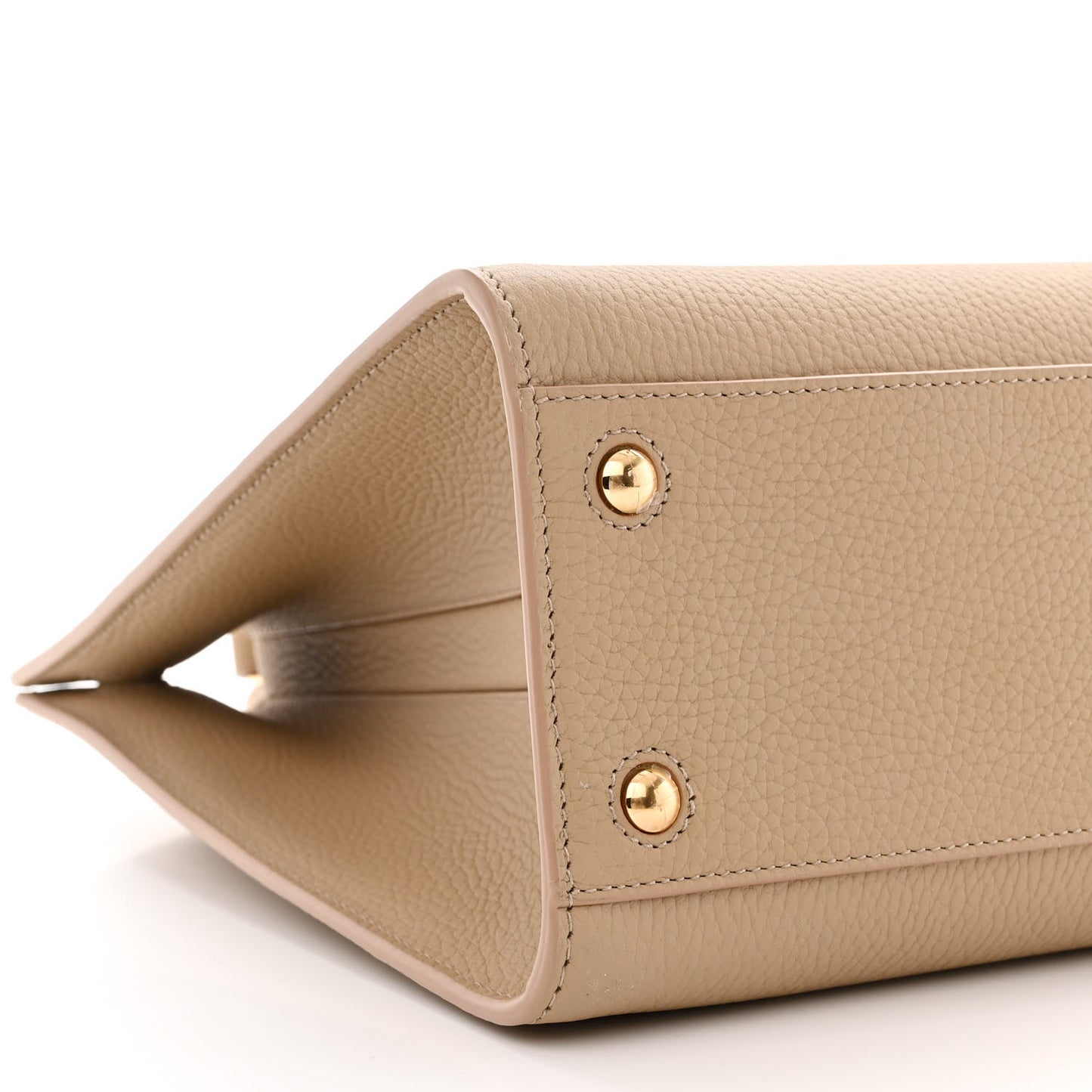 Grained Calfskin Small Frances Tote Oat Beige