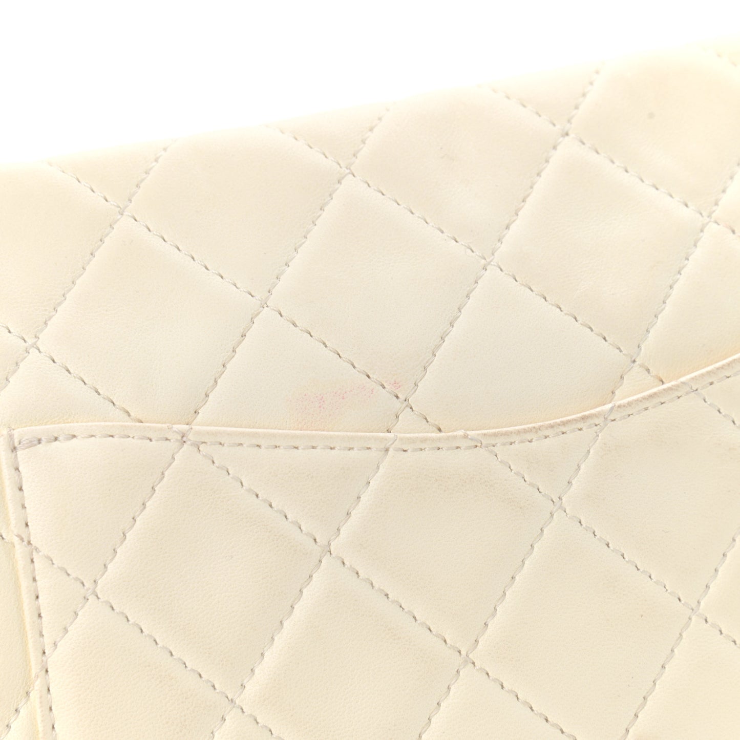Lambskin Quilted Small Hula Hoop Flap Ivory