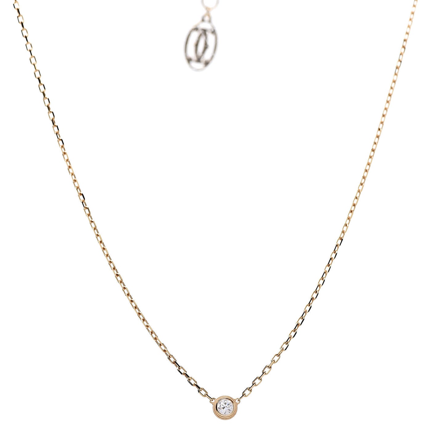 18K Pink Gold Diamond SM D'Amour Pendant Necklace