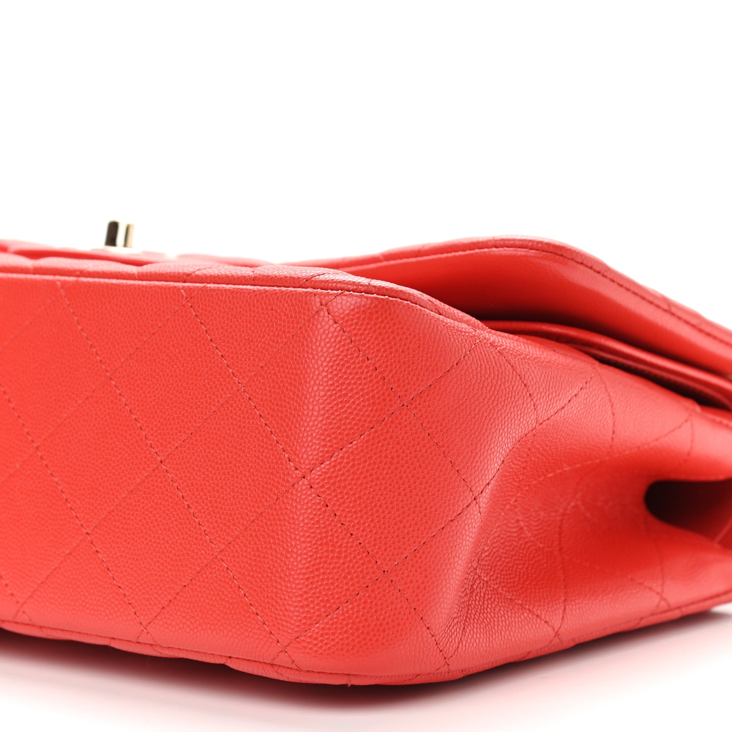 Caviar Quilted Jumbo Double Flap Red