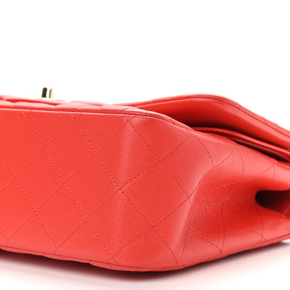 Chanel Caviar Quilted Jumbo Double Flap Red 11 of 12