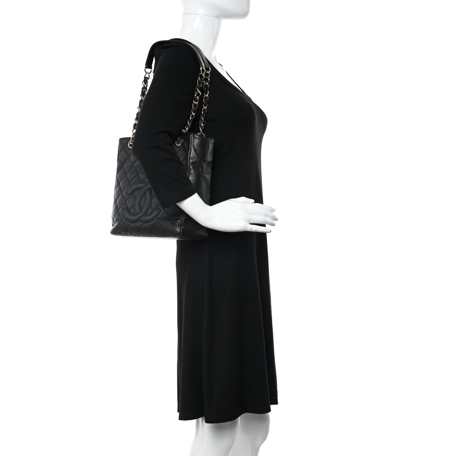 Chanel Caviar Quilted Petit Shopping Tote PST Black 2 of 15