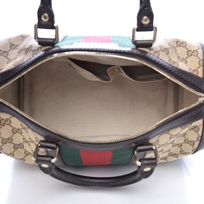 Gucci Monogram Vintage Web Medium Boston Dark Brown 5 of 10