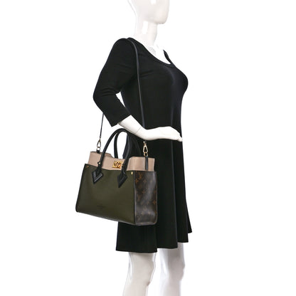 Louis Vuitton Calfskin Monogram On My Side MM Laurier Green Toffee Latte Beige 2 of 7