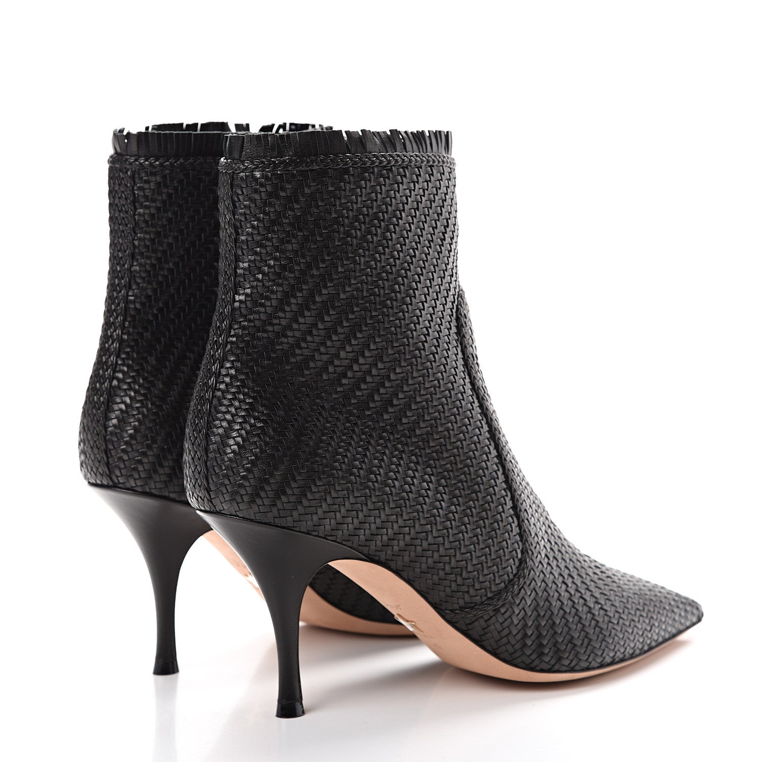 Christian Dior Lambskin Woven Ankle Boots 42 Black 4 of 10
