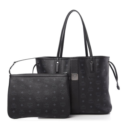 MCM Visetos Medium Liz Reversible Shopper Tote Black 1 of 10