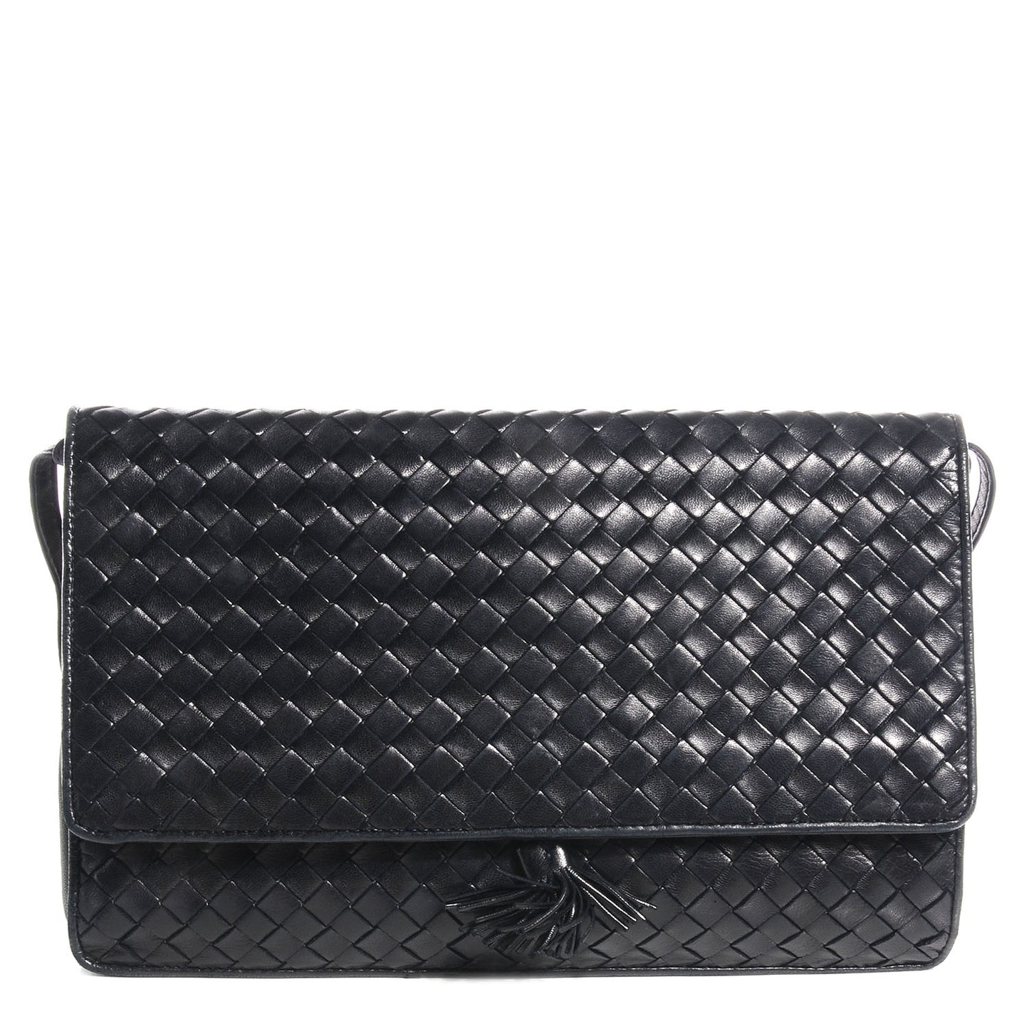 Vintage Nappa Intrecciato Shoulder Bag Nero Black