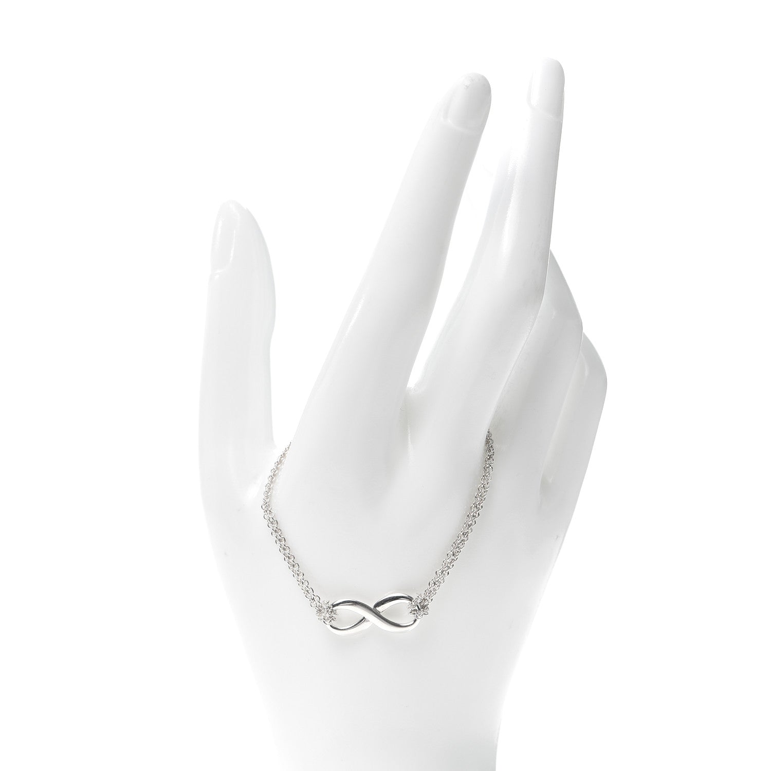 Tiffany Sterling Silver Infinity Double Chain Bracelet 2 of 5