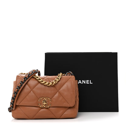 Chanel Lambskin Quilted Medium Chanel 19 Flap Brown 11 of 11