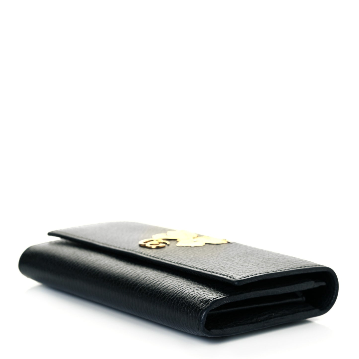 Calfskin Garden Continental Wallet Black