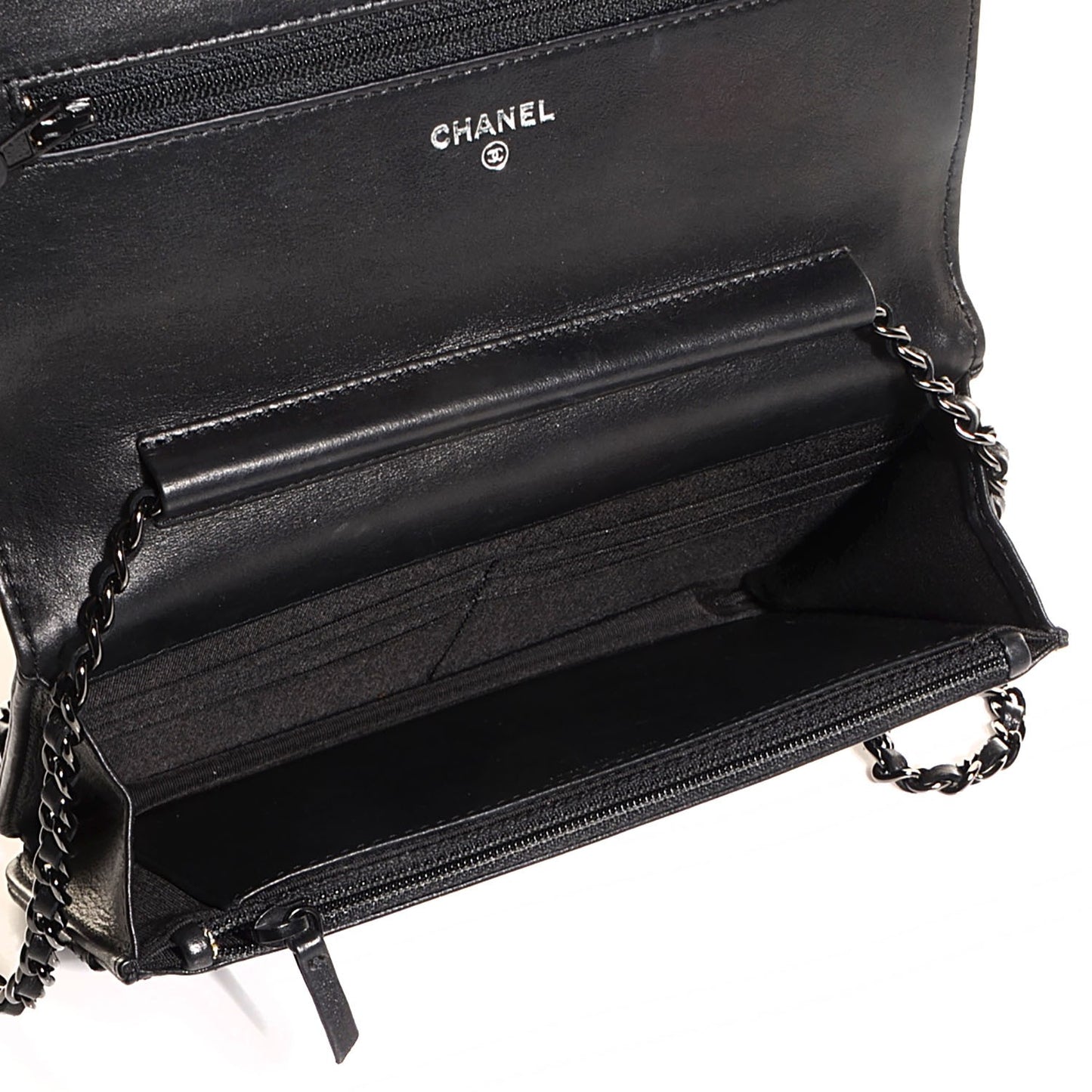 Lambskin Quilted Boy Wallet On Chain WOC So Black