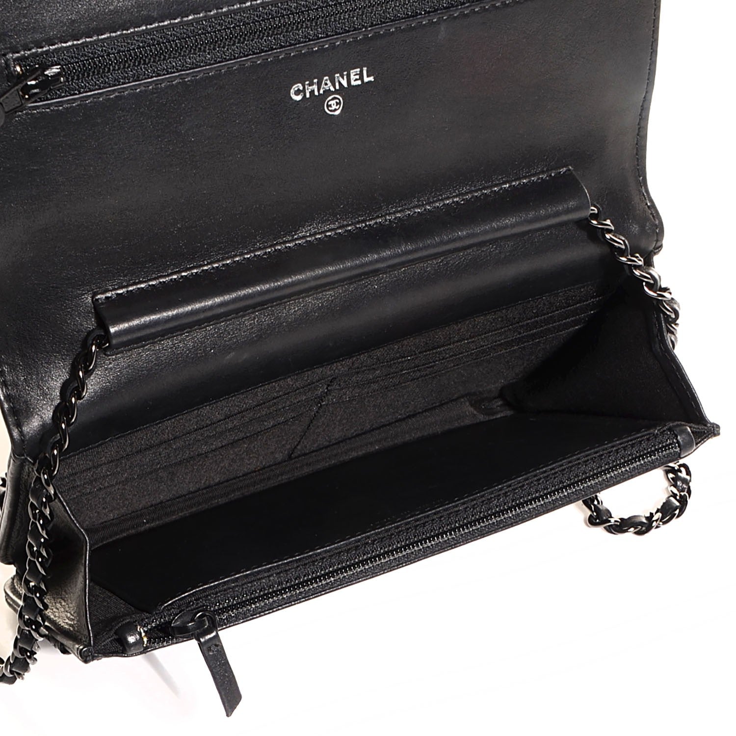 Chanel Lambskin Quilted Boy Wallet On Chain WOC So Black 5 of 9