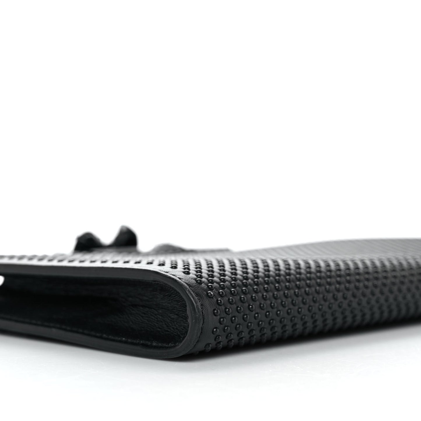 Calfskin Studded Knuckle Flat Clutch Black