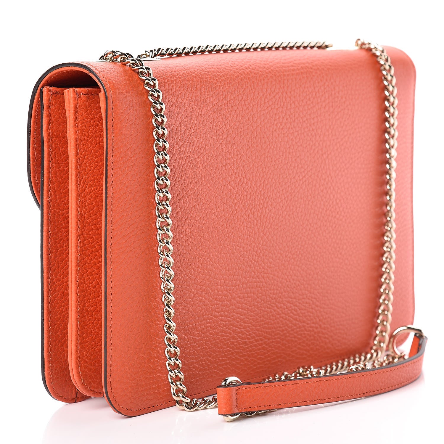 Gucci Dollar Calfskin Interlocking G Shoulder Bag Sun Orange 3 of 10