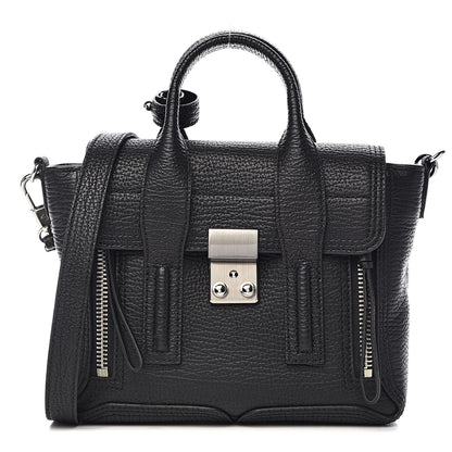 3.1 Phillip Lim 3.1 Textured Calfskin Mini Pashli Satchel Black 1 of 9
