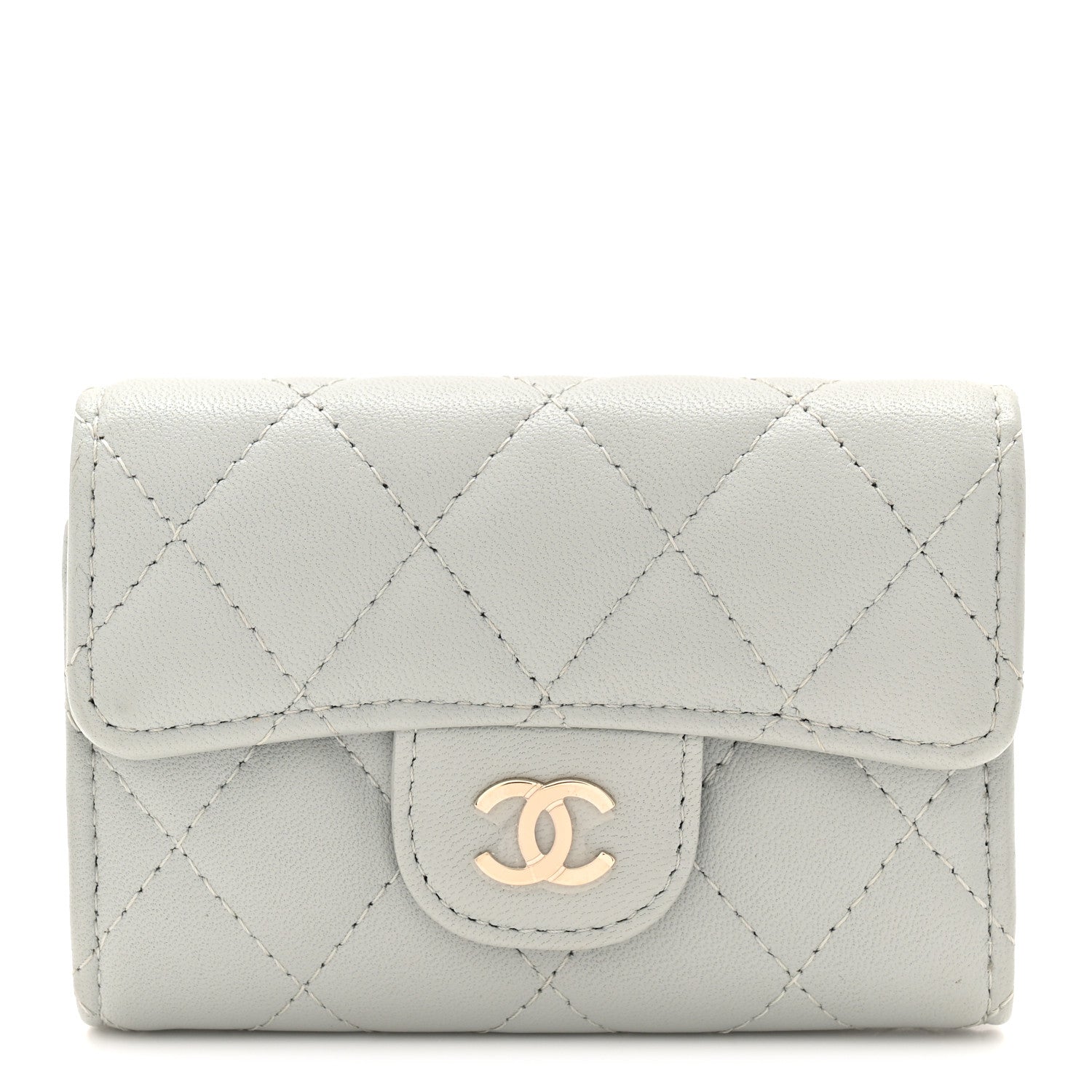 Chanel Lambskin Quilted Classic 4 Key Holder Wallet Grey 1 of 9