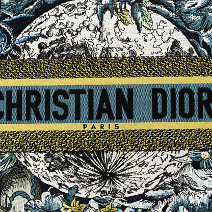 Christian Dior Canvas Embroidered Medium Zodiac Book Tote Blue Multicolor 8 of 10