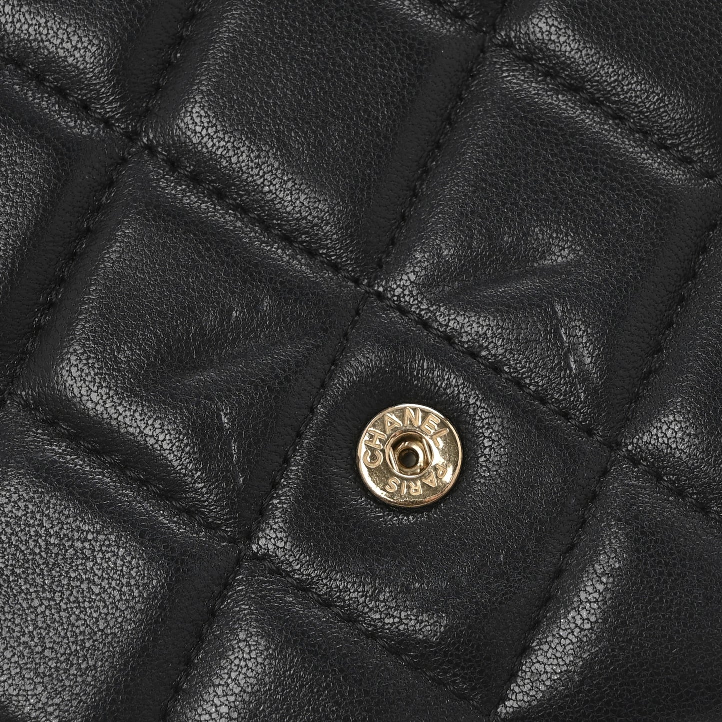 Lambskin Quilted Large Flap Wallet Black
