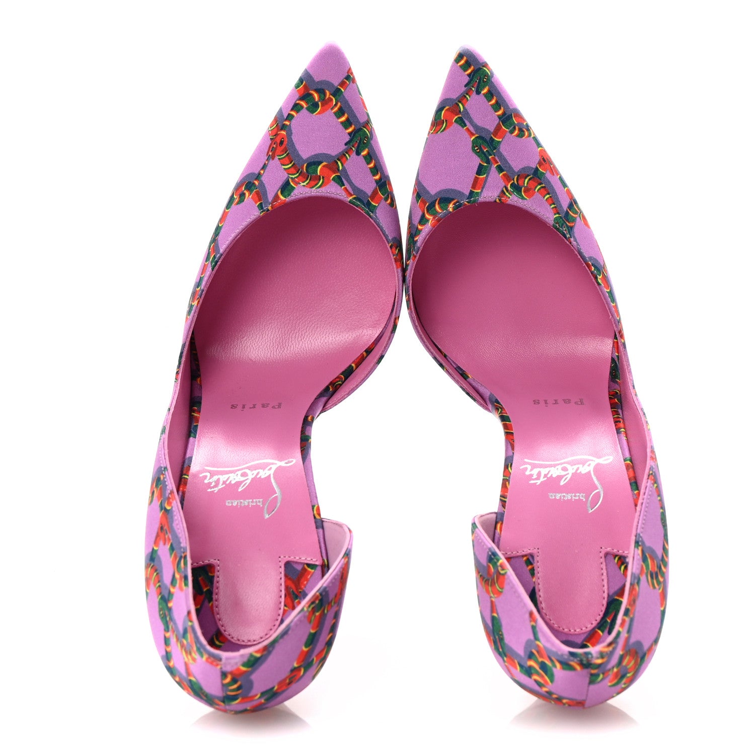 Christian Louboutin Satin Printed Iriza 100 Pumps 39 Gummy 2 of 8
